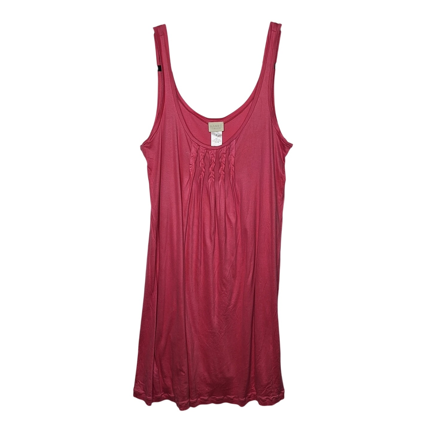 Hanro Micro Modal Nightgown Small Pintuck Nightie Pleated Lightweight Short Pink
